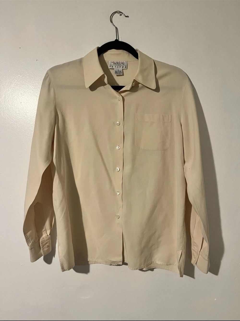 Talbots Petite Silk Blouse in Cream